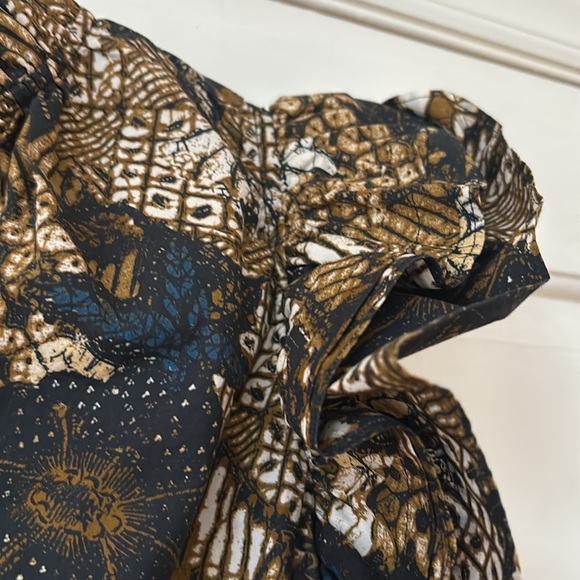 Ulla Johnson Elena Flutter Sleeve Top‎ Size 6 Cotton Poplin Ruffle Split Neck - Picture 6 of 14